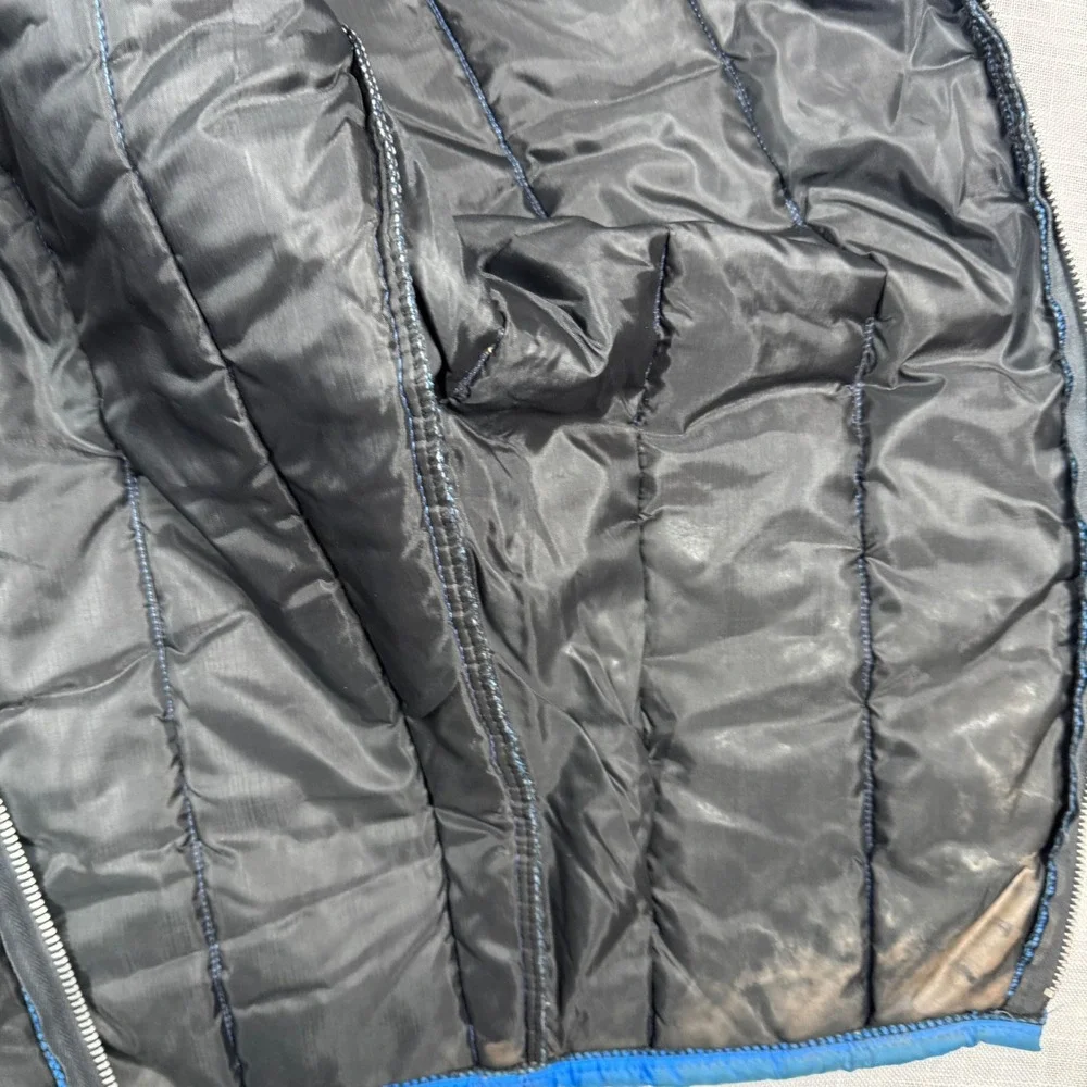 VTG JCPenney Snowmobile Ski Suit Men L Blue Coveralls Hood Belted Retro Gorpcore